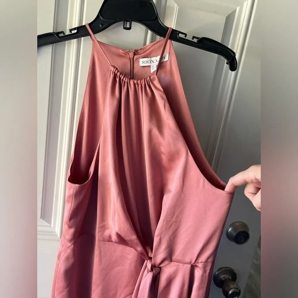 Shona Joy NEW Luxe Tie Sleeveless Midi Dress in Rose Size 10 - Picture 5 of 13